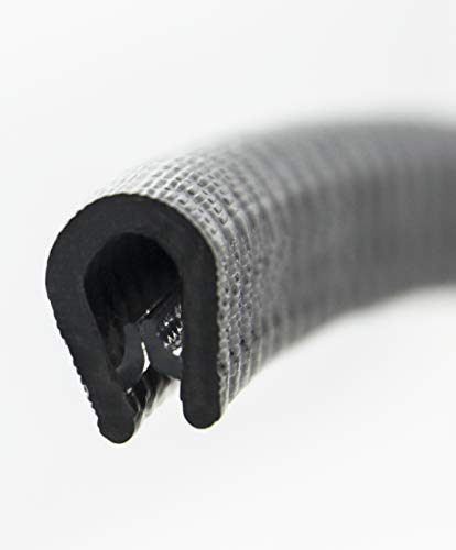 KS1-4S-POM Kantenschutzprofil von SMI-Kantenschutzprofi aus PVC Gummi - Klemmbereich 1-4 mm - NICHT ROSTEND - Klemmprofil mit POM Kunststoffeinlage - Schwarz - selbstklemmend ohne Kleber(1 m) von SMI