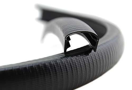 SMI-Kantenschutzprofil KS24-27S für 24-27mm PVC mit Stahleinlage Schwarz selbstklemmend ohne Kleber - Kantenschutz, Kederprofil, Kantenprofil, Kantenschutzleiste für Bleche, Platten (5 m) von SMI