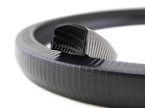 SMI-Kantenschutzprofil KS28-32S für 28-32mm PVC mit Stahleinlage Schwarz selbstklemmend ohne Kleber - Kantenschutz, Kederprofil, Kantenprofil, Kantenschutzleiste für Bleche, Platten (10 m) von SMI