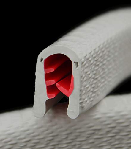 SMI-Kantenschutzprofil KS3-6HG für 3-6mm PVC mit Stahleinlage Hellgrau selbstklemmend ohne Kleber - Kantenschutz, Kederprofil, Kantenprofil, Kantenschutzleiste für Autotüren, Bleche (1 m, Hellgrau) von SMI