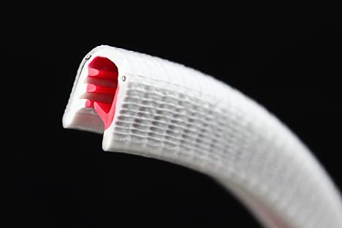 SMI-Kantenschutzprofil KS3-6W für 3-6mm PVC mit Stahleinlage Weiß selbstklemmend ohne Kleber - Kantenschutz, Kederprofil, Kantenprofil, Kantenschutzleiste für Autotüren, Bleche (10 m, Weiß) von SMI