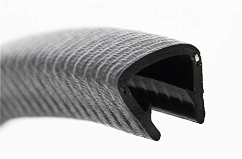 SMI-Kantenschutzprofil KS9-12S für 9-12mm PVC mit Stahleinlage Schwarz selbstklemmend ohne Kleber - Kantenschutz, Kederprofil, Kantenprofil, Kantenschutzleiste für Bleche, Platten (100 m) von SMI