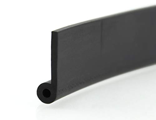 NP2 Notenprofil von SMI-Kantenschutzprofi aus EPDM (65 Shore) - Durchmesser 6 mm, Breite 21 mm, Stärke 2 mm - Farbe Schwarz - Kederprofil - Fugenprofil - Fahnenprofil (20 m) von SMI
