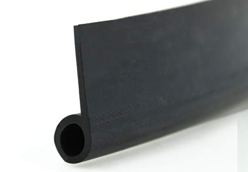NP3 Notenprofil von SMI-Kantenschutzprofi aus EPDM (65 Shore) - Durchmesser 11 mm, Breite 31 mm, Stärke 2 mm - Farbe Schwarz - Kederprofil - Fugenprofil - Fahnenprofil (0,1 m) von SMI