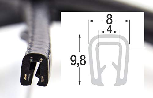 SP2-3S Kantenschutzprofil von SMI-Kantenschutzprofi - Klemmprofil aus Silikon - Klemmbereich 2-3 mm - Schwarz - Klemmprofil mit Drahtklemmband - einfache Montage, selbstklemmend ohne Kleber(3 m) von SMI
