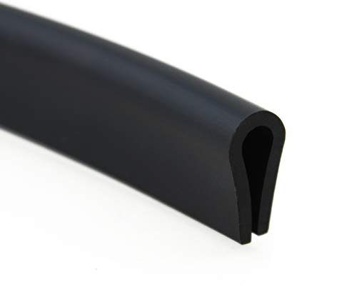 SMI-Fassungsprofil V6 für 6mm EPDM Vollgummi Schwarz widerstandsfähiger Kantenschutz für Scheiben, Fenster, Blech U-Profil, U-Gummiprofil, U-Form (10 m) von SMI