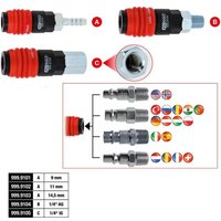 3in1 Universal-Druckluft-Sicherheitskupplung mit 1/4" AG von KS TOOLS