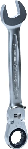 GEARplus Gelenk-Ratschenringmaulschlüssel feststellbar, 17mm, auf Hänger von KS Tools