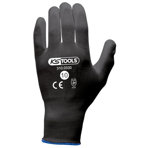 KS TOOLS - 310.0330 - Box mit 12 Paar Arbeitshandschuhen Mikrofaser schwarz - Arbeitshandschuh T.10, weiß KS TOOLS - 310.0330 - Box mit 12 Paar Arbeitshandschuhen Mikrofaser schwarz - Arbeitshandschuh T.10, weiß von KS Tools