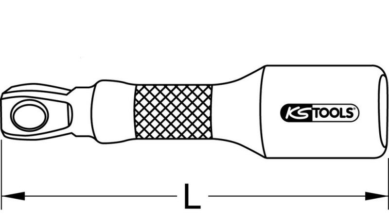 KS Tools 1/2" CHROMEplus Kipp-Verlängerung, 180mm - 918.1661 von KS-Tools