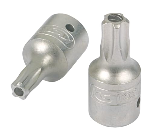 KS Tools 1/4' Bit-Stecknuss, Fünfstern mit Stirnlochbohrung, TS25, auf Hänger von KS Tools