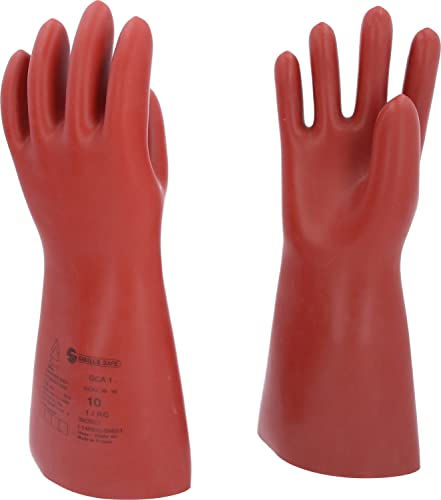 KS Tools 117.0090 Elektriker-Schutzhandschuh mit mechanischem- und Wärmeschutz | Größe 10 | Klasse 1 [7500 V] | rot von KS Tools