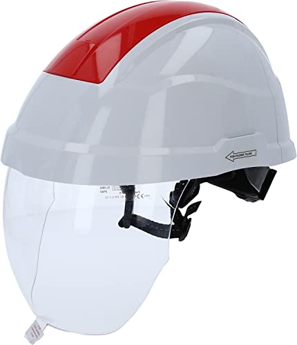KS Tools 117.0137 Arbeits-Schutzhelm mit Gesichtsschutz | rot von KS Tools