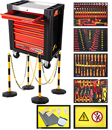 KS Tools 117.6155 PERFORMANCEplus Werkstattwagen e10, bestückt mit 164 VDE-Spezial-Werkzeugen für Hybrid-/Elektrofahrzeuge in 4 Einlagen für 4 Schubladen KS Tools 117.6155 PERFORMANCEplus Werkstattwagen e10, bestückt mit 164 VDE-Spezial-Werkzeugen für Hybrid-/Elektrofahrzeuge in 4 Einlagen für 4 Schubladen von KS Tools