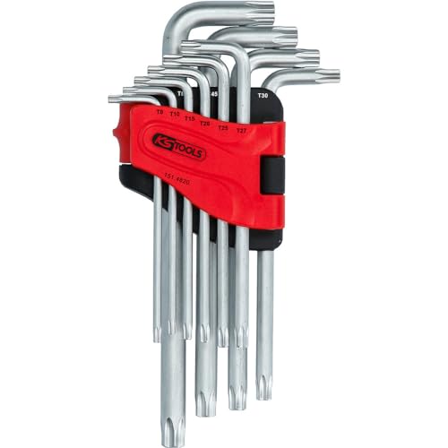 KS Tools 151.4820 Torx-Winkelstiftschlüssel-Satz mit Bohrung, lang, 10-tlg., TB8-TB50 von KS Tools