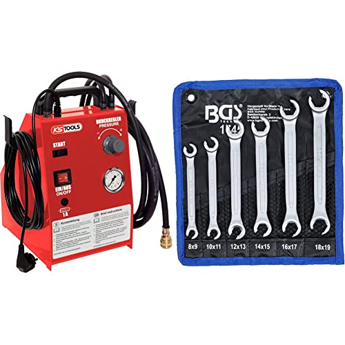 KS Tools 160.0700 Bremsenwartungsgerät KS5, 5 Liter & BGS 1745 | Offener Doppel-Ringschlüssel-Satz | 6-tlg. | SW 8 x 9-18 x 19 mm | inkl. Tetron-Rolltasche | CV-Stahl KS Tools 160.0700 Bremsenwartungsgerät KS5, 5 Liter & BGS 1745 | Offener Doppel-Ringschlüssel-Satz | 6-tlg. | SW 8 x 9-18 x 19 mm | inkl. Tetron-Rolltasche | CV-Stahl von KS Tools