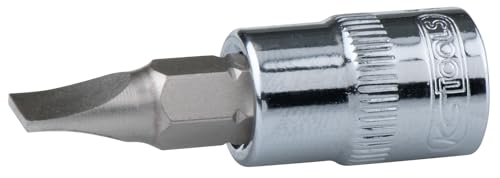 KS Tools 3/8" CHROMEplus Bit-Stecknuss Schlitz, 4mm, auf Hänger, Edelstahl Kunststoff Gummi Metall Legierung und Kupfer, One Size von KS Tools