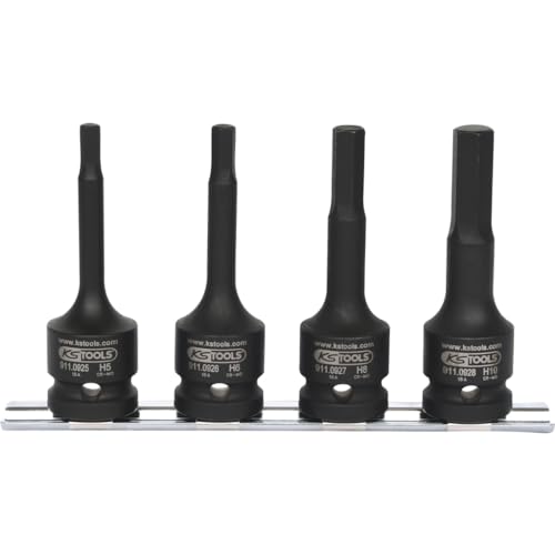 KS Tools 515.1105 1/5,1 cm Impact Gelenk Bit Stecknuss Set tief, 4 von KS Tools