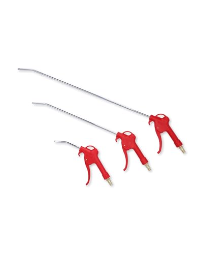 KS Tools Druckluftpistole Satz 3-tlg. 515.1921 I 6,3 Bar, 90 dBA I Ausblaspistole mit Düsen von 95-510mm - 1/4" NPT I Luftdruckpistole mit Aufhängefunktion von KS Tools