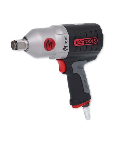 KS Tools Hochleistungs Schlagschrauber Druckluft MONSTER 3/4" 515.3785 I 3-fache Drehmomentvorwahl 510, 680, 931 Nm mit max. Löse-Drehmoment 1690 Nm I Zum Anziehen & Lösen von Schrauben von KS Tools