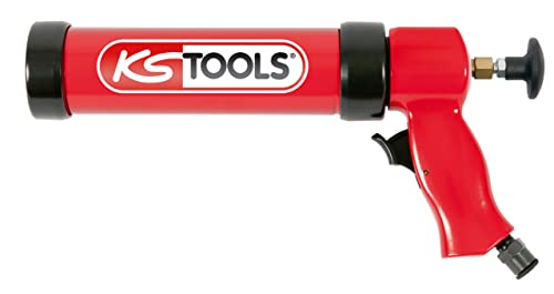 KS Tools 515.3915 Pneumatische Silikonpistole, 310 ml, mit Kolben, rot von KS Tools