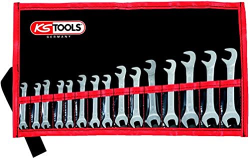 KS Tools 517.1700 Doppel-Maulschlüsselsatz. 15-teilig mit extrem flachen Köpfen von KS Tools