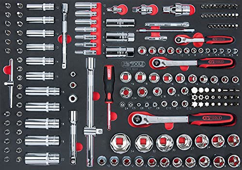 KS Tools 711.1011 Stecknuss-/Zubehörmodul, 1/4'‘ – 3/8'‘ – 1/2", 175-teilig von KS Tools