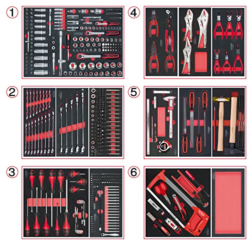 KS Tools 714.0452 Material-455 Werkzeug 6 Schubladen für Werkstattwagen von KS Tools