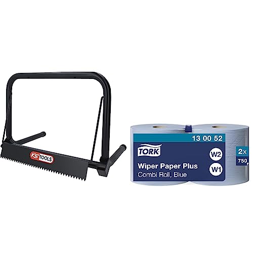 KS Tools 800.0160 Wandhalter für Putz-Papierrolle, Farbig, One Size, 4042146638798 & Tork 130052 Starke Mehrzweck Papiertücher für W1/W2 Systeme / 2-lagiges saugfähiges Papier in Blau / 2 x 255m KS Tools 800.0160 Wandhalter für Putz-Papierrolle, Farbig, One Size, 4042146638798 & Tork 130052 Starke Mehrzweck Papiertücher für W1/W2 Systeme / 2-lagiges saugfähiges Papier in Blau / 2 x 255m von KS Tools