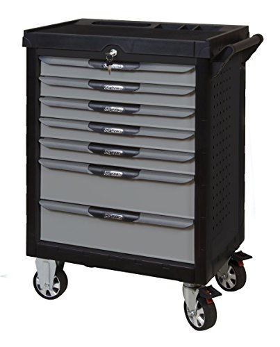 KS TOOLS - 816.0007 – Werkstattwagen leer Ultimate 7 Schubladen – Werkzeugkiste – Farbe schwarz und grau – Edelstahlplatte für Flaschen KS TOOLS - 816.0007 – Werkstattwagen leer Ultimate 7 Schubladen – Werkzeugkiste – Farbe schwarz und grau – Edelstahlplatte für Flaschen von KS Tools