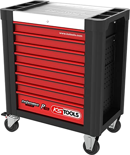 KS Tools 873.0008 PERFORMANCEplus P10 SCHWARZ/ROT Werkstattwagen mit 8 Schubladen von KS Tools