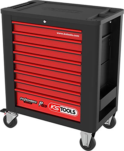 KS Tools 873.1008 PERFORMANCEplus P15 SCHWARZ/ROT Werkstattwagen mit 8 Schubladen von KS Tools