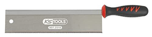 KS Tools 907.2510 Rückensäge, 250 mm, 2 Schnittwinkel 13TPI, Griff aus Bi-Material, Weiß von KS Tools