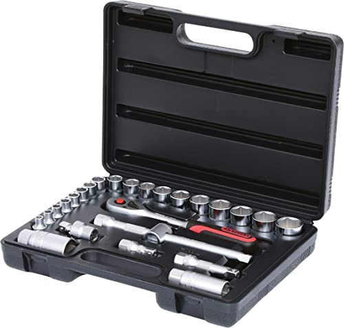 KS Tools 911.0626 3/8 Zoll Steckschlüssel-Satz | inklusive Umschaltknarre, 45-Zahn | matt satiniert | 26-tlg. von KS Tools