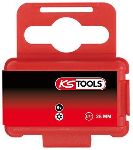 KS Tools 1/4" TORSIONpower Bit Torx, 25mm, TB27, mit Bohrung, 5er Pack, Kunststoff Gummi Metall Aus Edelstahl Legierung und Kupfer von KS Tools