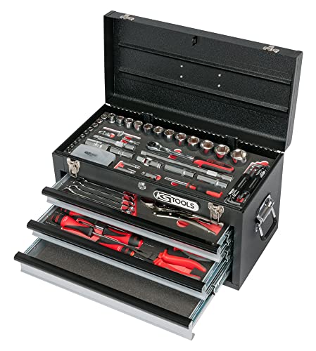 KS Tools 922.0100 Werkzeugkoffer 100-teilig mit 3 Schubladen/Tablett von KS Tools