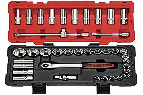 KS Tools 922.0640 Ultimate Steckschlüsselsatz, 12-kant, 1/2 Zoll, 39-teilig, Weiß von KS Tools