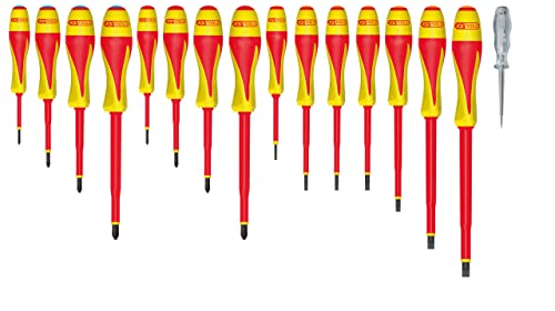 KS Tools Schraubendreher-Satz, 2-Komponenten-isoliert, 1000 V, 16-teilig von KS Tools