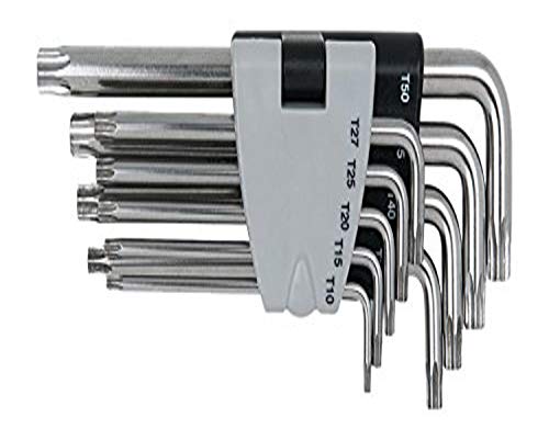 KS Tools 964.0620 EDELSTAHL TX-Winkelstiftschlüssel mit Bohrung, lang, 9-tlg. von KS Tools