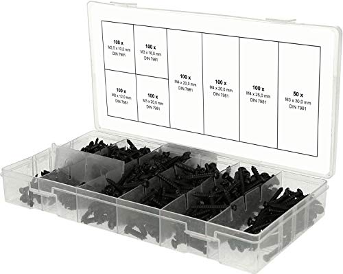 Sortiment Linsenkopf-Blechschrauben, M2, 5-M3, 750-tlg von KS Tools