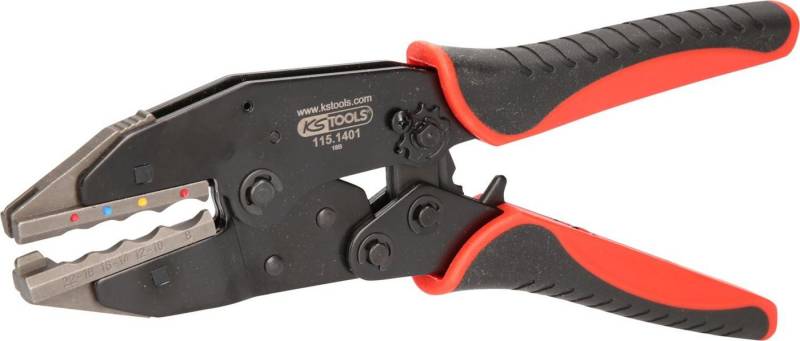 KS Tools Abisolierzange Crimpzange für isolierte Stoßverbinder mit Schrumpfschlauch von KS Tools