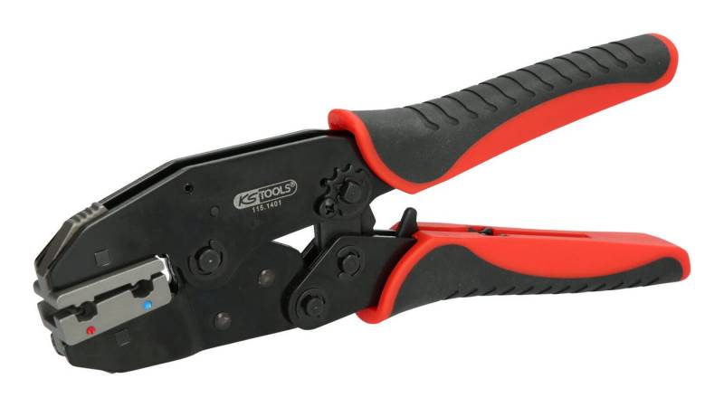KS Tools Crimpzange, Für isolierte Winkel-Flachsteckhülsen von KS Tools