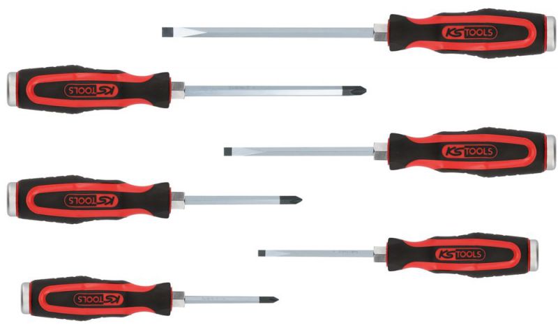 KS Tools ERGOTORQUEmax Schlagkappen-Schraubendreher-Satz, 6-tlg Schlitz, PH - 151.1160 von KS-Tools