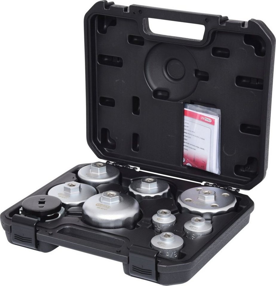 KS Tools Gabel- und Ringschlüssel Öldienstschlüssel-Satz für Ölfilter- und Filtergehäusedeckel, 9-tlg von KS Tools