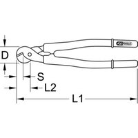 KS Tools Isolierte Drahtseil-Kabelschere KS Tools Isolierte Drahtseil-Kabelschere von KS Tools