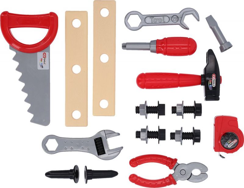 KS Tools Kinder Werkzeug-Satz mit Werkzeugkoffer, 21-tlg - 100203 von KS-Tools