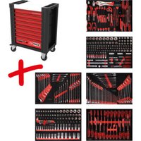 KS Tools Performanceplus Werkstattwagen-Satz P10 mit 366 Werkzeugen für 6 Schubladen von KS Tools