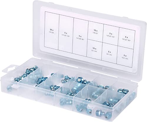 KS Tools 970.0360 Sortiment Schmiernippel, metrisch & Zoll, 70 teilig, Farbig von KS Tools