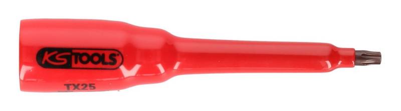 KS Tools Torx-Bit, 3/8" Stecknuss mit Schutzisolierung für Schrauben, T25, lang von KS Tools