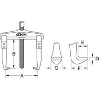 KS Tools Universal-Abzieher 2-armig mit verlängertem Haken von KS Tools